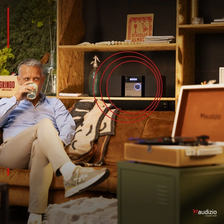 Gramofon w walizce RP119 Audizio złoty