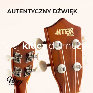 Zestaw: Ukulele sopranowe Max UKEY brązowe+ tuner dwie kostki struny pokrowiec