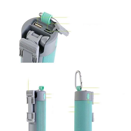 Przenośny głośnik wielofunkcyjny Bluetooth FREESOUND z selfie stick niebieski