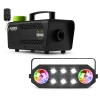 Zestaw: Wytwornica dymu 500W pilot+ płyn gratis+ reflektor LED RGBAWP StrobeMoon 2 w 1