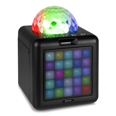 Głośnik bluetooth karaoke z półkulą LED 15W BT 2 mikrofony Fenton