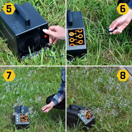 Zestaw: Wytwornica baniek z efektem LED RGB B300LED pilot Beamz+ płyn do baniek 5l