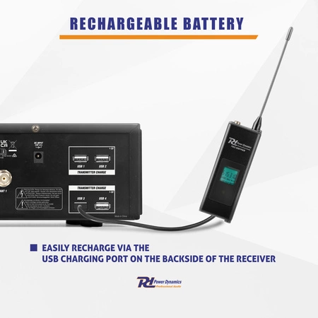 Zestaw mikrofonów bezprzewodowych UHF PD528B 8x bodypack Power Dynamics