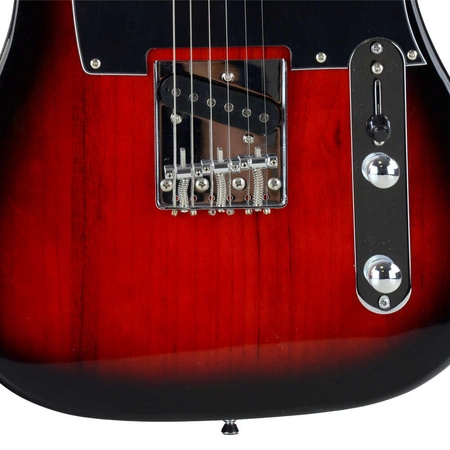 Gitara elektryczna - kompletny zestaw -Golden Guitar TEEG-30 Czarno-czerwona Telecaster