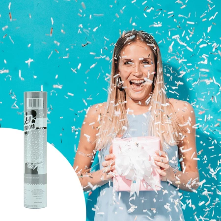 Tuba - wyrzutnia konfetti 20 cm - kolor biały