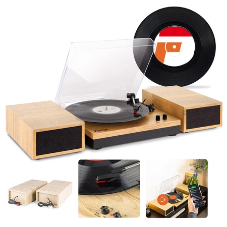 Gramofon RP165L Fenton głośniki BT jasne drewno