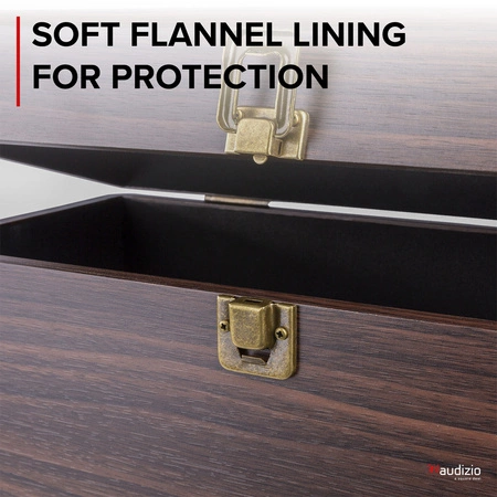 Futerał na płyty winylowe Audizio RC32, ciemne drewno