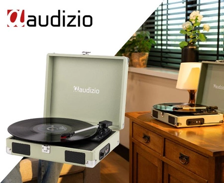 Gramofon w walizce RP111G Audizio zielony