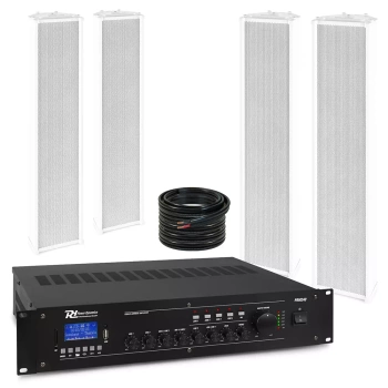 System zewnętrznych głośników kolumnowych 4 x OCS5 50W 100V IPX4 z wzmacniaczem