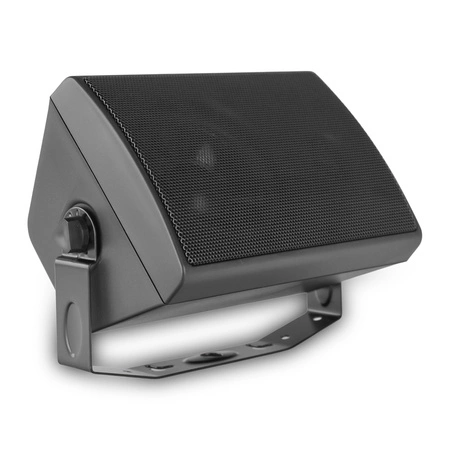 Zestaw czarnych głośników naściennych 16x 4'' ze wzmacniaczem 6 strefowym