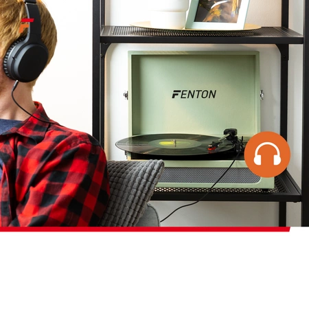 Gramofon w walizce RP118C Fenton wejście/wyjście BT zielony