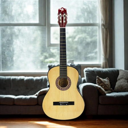 Gitara klasyczna 39" 4/4 naturalna+ akcesoria GK39NAT Golden Guitar