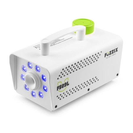 Zestaw: Wytwornica dymu LED 500W F509LW biała Fuzzix+ płyn do dymu 250ml gratis+ płyn do dymu 5l