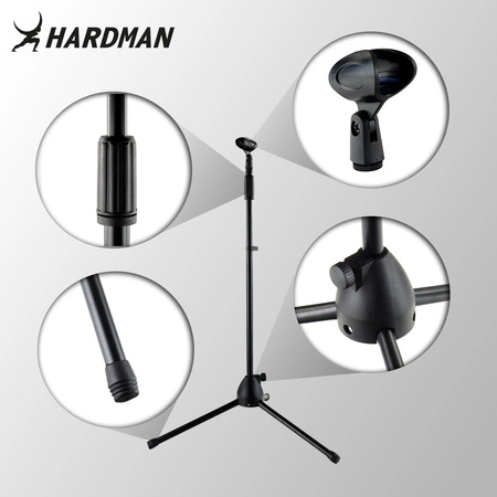 Statyw mikrofonowy podłogowy prosty z uchwytem 84-140 cm HSMB1 Hardman