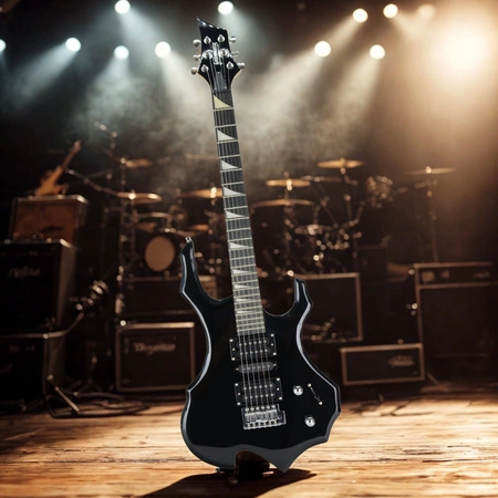 Gitara elektryczna - kompletny zestaw -Golden Guitar RFL-5 Czarny