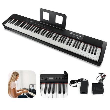 Zestaw: Pianino cyfrowe 88 ważonych młoteczkowych klawiszy Mielczewski+ siedzisko/ławka regulowana