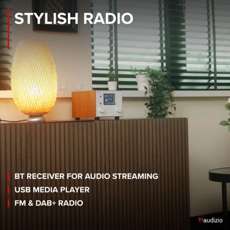 Radio Audizio Vieste DAB+ z subwooferem, białe