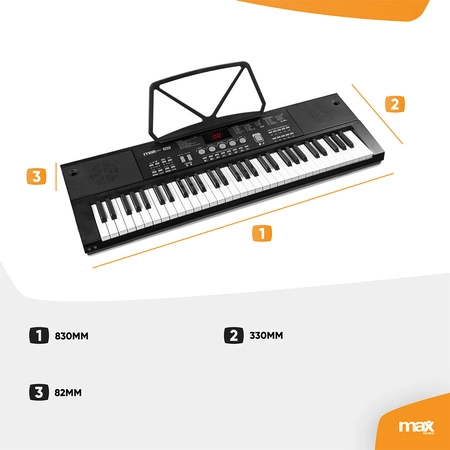 Zestaw: Keyboard 61-klawiszy bateria statyw słuchawki KB15SET Max
