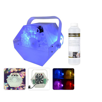 Zestaw: Wytwornica baniek LED RGB LBM10 Clear Ibiza Light +koncentrat płynu do baniek 1L