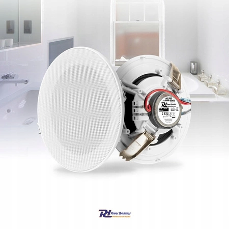 Zestaw sufitowy do domu biura: wzmacniacz 2x 25W 2x głośnik sufitowy pasywny+ okablowanie