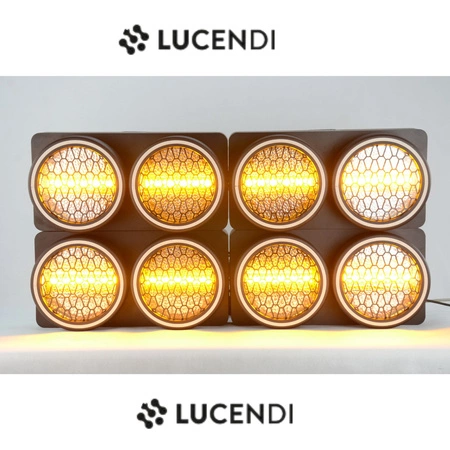 Zestaw: 4x reflektor retro LED RGB COB Lucendi R2 + Case