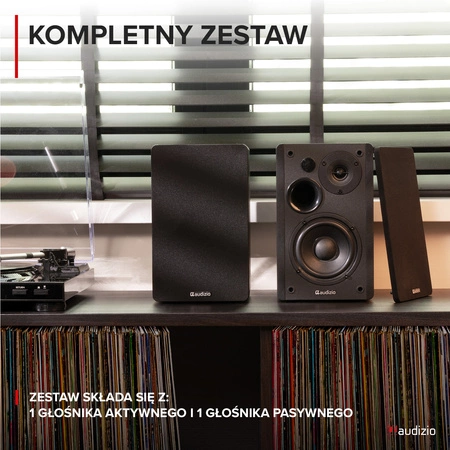 Zestaw aktywnych głośników półkowych KS01 80W, czarny