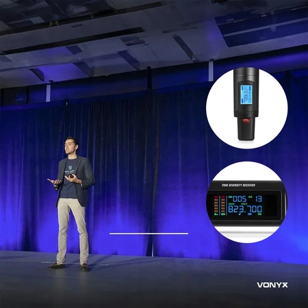 Zestaw mikrofonowy UHF 160 kanałów PD210 Power Dynamics