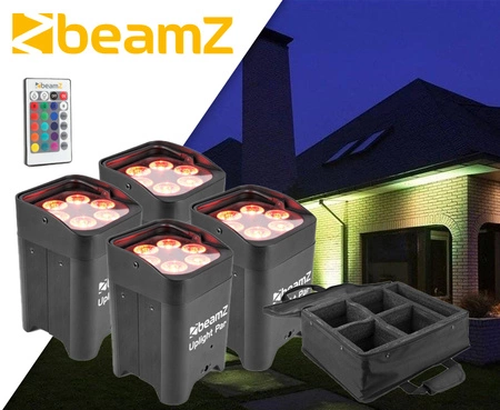 Zestaw BeamZ Uplight z 4 oświetlaczami BBP96 na baterie i dedykowanym case