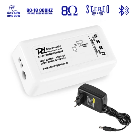 Zestaw instalacyjny/ wzmacniacz bluetooth+ 2x Głośnik sufitowy 80W 6,5+ okablowanie