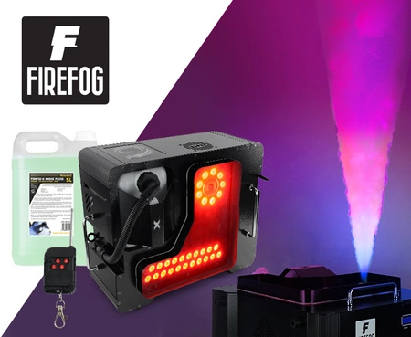 Zestaw: Wytwornica dymu pionowego i poziomego ARES 3000LED Firefog+ płyn 5l