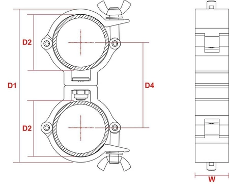 Łącznik obrotowy BC50-100D Slimline 100kg Alu