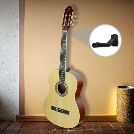 Zestaw: Gitara klasyczna naturalna 4/4 39" Golden Guitar+ pokrowiec tuner struny kostki+ 2x statyw+ podnóżek