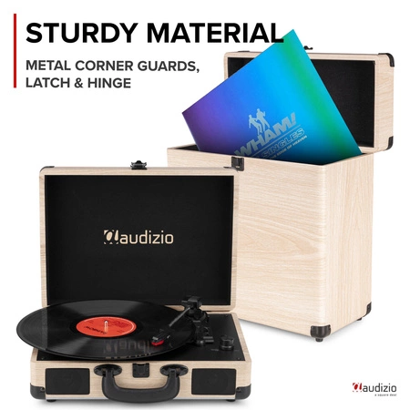 Futerał na płyty winylowe Audizio RC32, jasne drewno