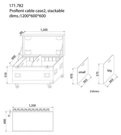 Uniwersalna walizka na kółkach Power Dynamics PD-FA1 120x60x60cm