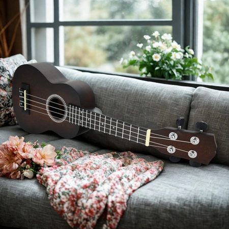 Ukulele sopranowe 21" HRF21 brązowe struny Aquila Golden Guitar