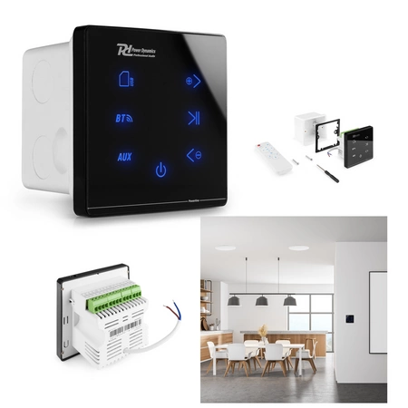 Wzmacniacz audio Powerline A100B do montażu ściennego BT czarny