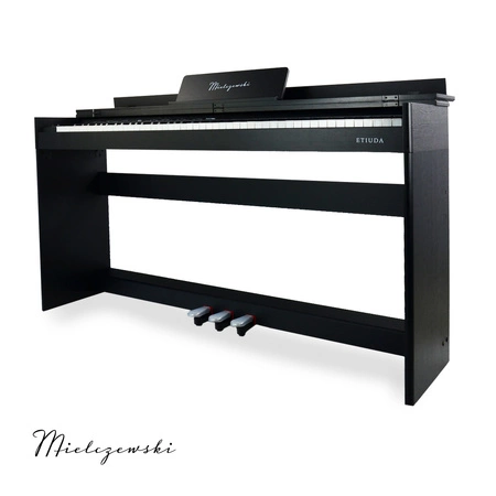 Pianino cyfrowe ze statywem 88 dynamicznych klawiszy ETIUDA czarne Mielczewski