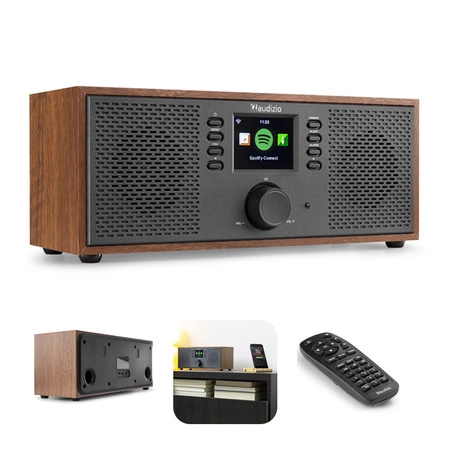 Radio internetowe Rimini Audizio 102.430 Stereo WiFi brązowe