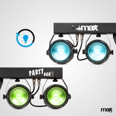 Zestaw oświetleniowy MAX Partybar11 - 4x 20W COB Par + statyw