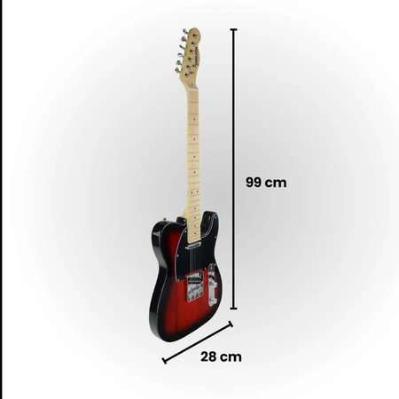 Gitara elektryczna - kompletny zestaw -Golden Guitar TEEG-30 Czarno-czerwona Telecaster