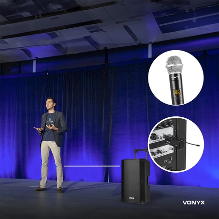 Bezprzewodowy zestaw mikrofonów UHF do ręki WM552 Vonyx