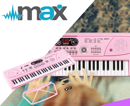 Keyboard 61 klawiszy KD61 różowy z akumulatorem Max