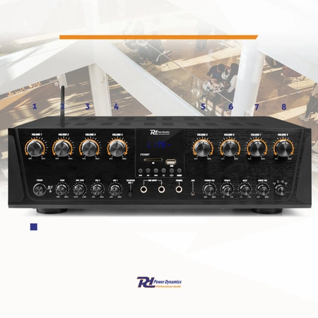 Wzmacniacz audio 8 strefowy 800W PV280BT Power Dynamics