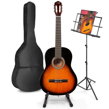 Zestaw: Gitara klasyczna 39'' SoloArt Max sunburst +statyw gitarowy +stojak na nuty +akcesoria