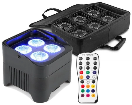 Zestaw 6 oświetlaczy bateryjnych BBP94 LED 4x10W + dedykowany soft case