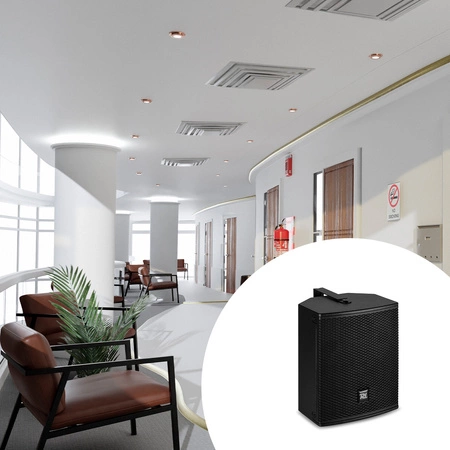 Zestaw 4 głośników ściennych PDW6B 6.5" do montażu w restauracji – kolor czarny