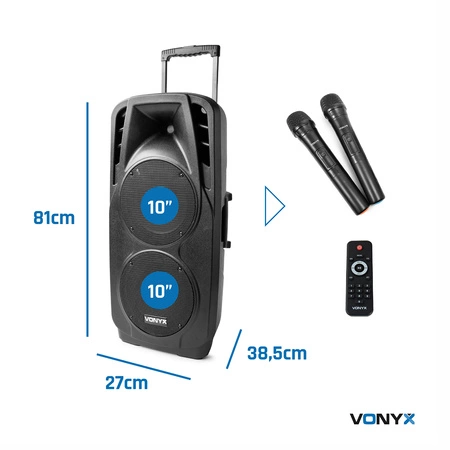 Kolumna aktywna 2x10'' 1000W BT SPX-PA9210 Vonyx