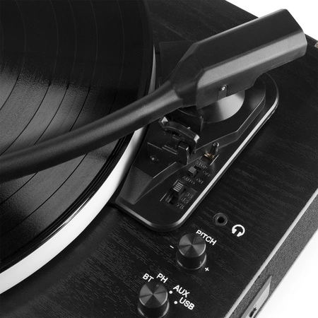Gramofon RP162LED Fenton wejście/wyjście BT czarny