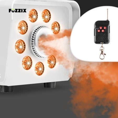 Zestaw: Wytwornica dymu LED 500W F509LW biała Fuzzix+ płyn do dymu 250ml gratis+ płyn do dymu 5l