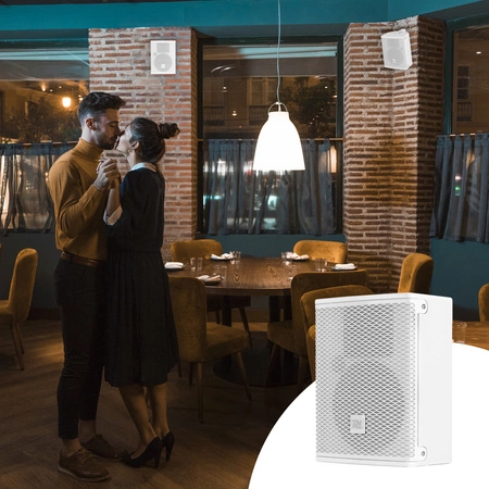 Zestaw: Kolumna pasywna 5" biała+ uchwyt ścienny obracany